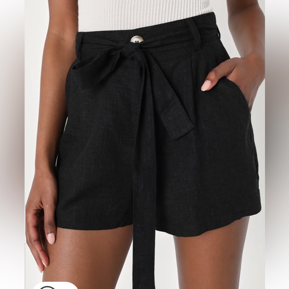 Lulus Black Tie Waist Shorts NWT